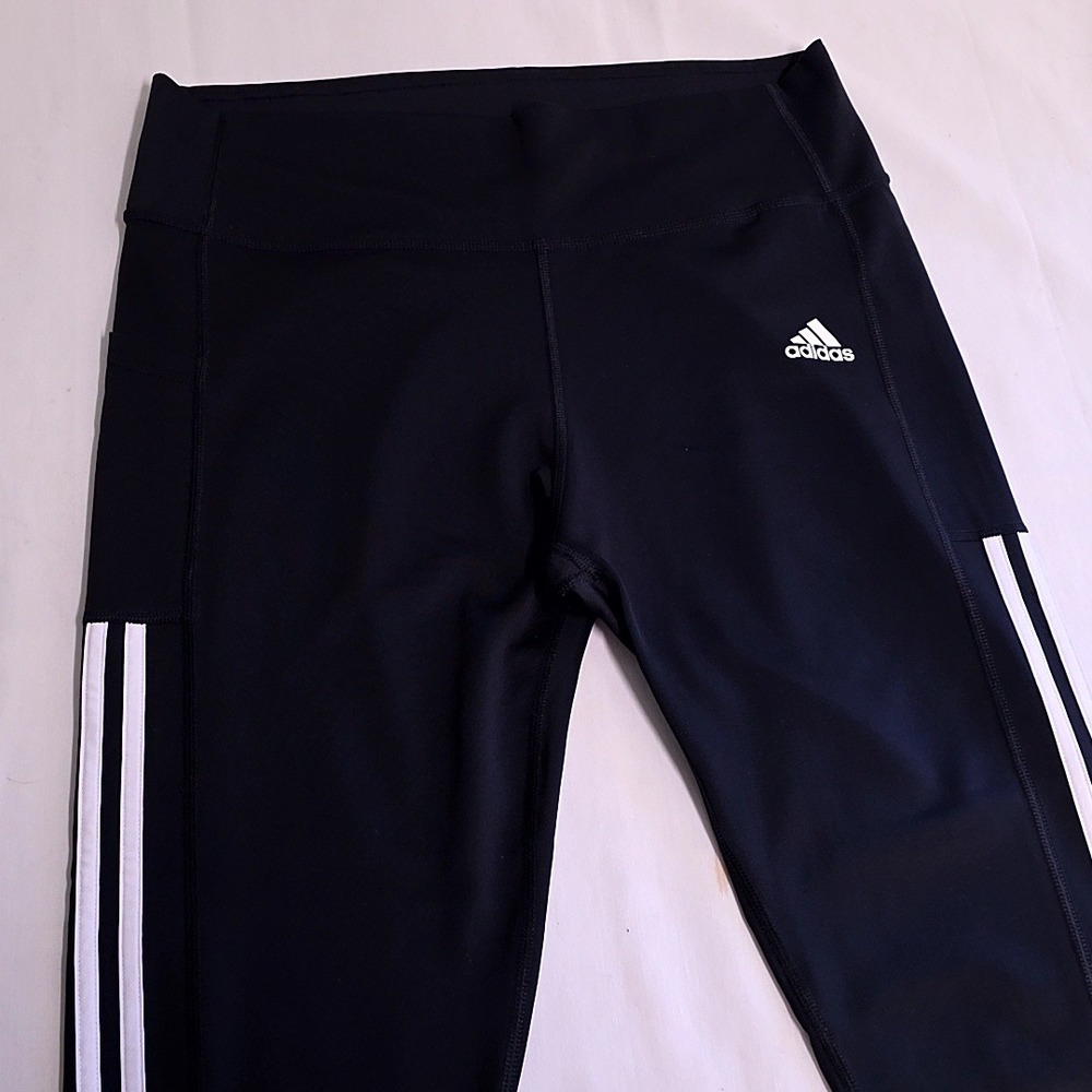 Adidas Leggings Women XL Black Aeroready Primegreen 3-Stripes Pocket Activewear